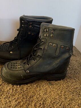 Women's Black Lace-Up Utility Boots